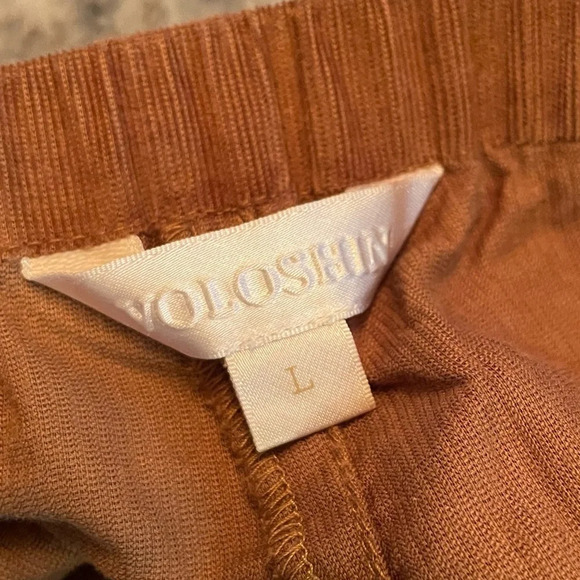 Voloshin Wren Corduroy Cropped Pants Trousers in Camel size Large - Picture 2 of 8